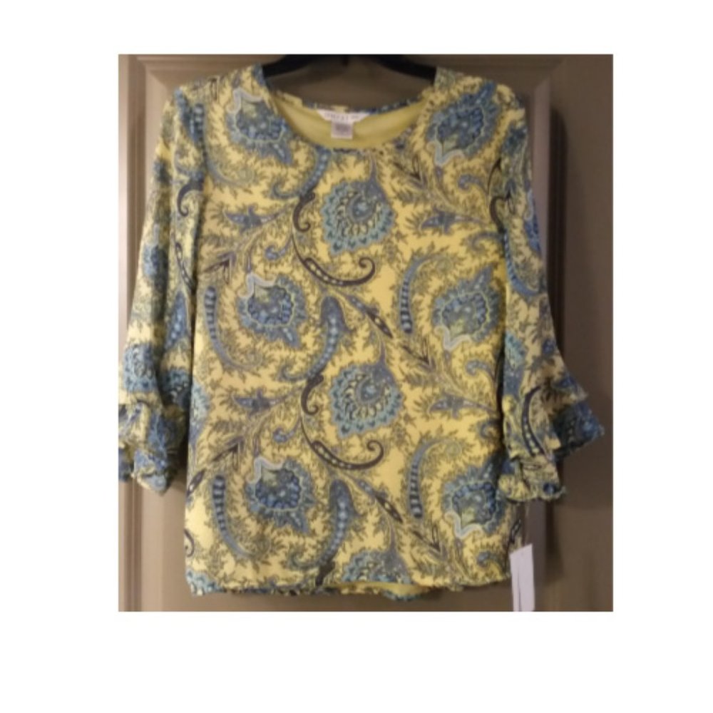 Onyx - Yellow Multi Work Blouse